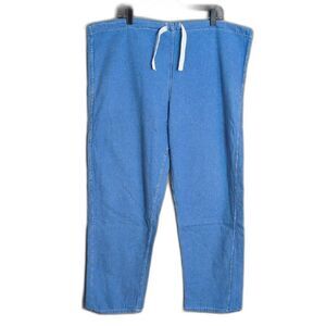 White Swan Fundamentals Denim Jean Scrub Bottoms Pants Drawstring Size L